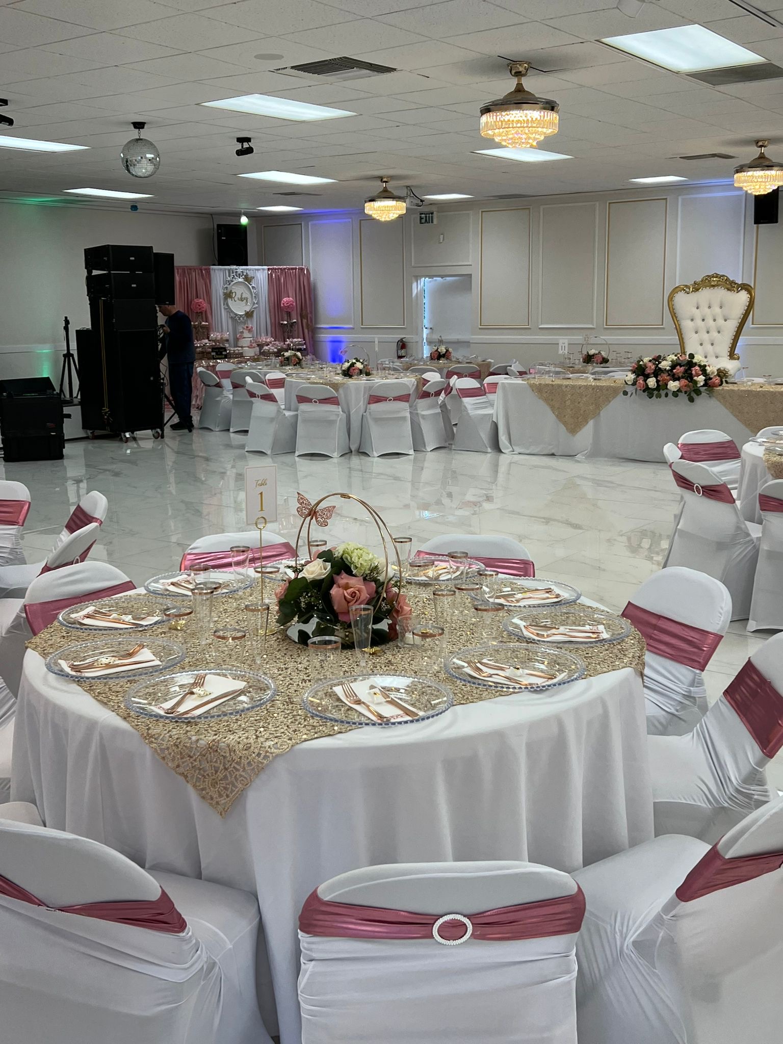 Pink table settings
